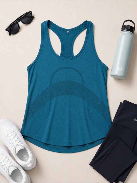 lululemon athletica Tops - lululemon athletica Teal Racerback Tank Top | Seamless Workout Activewear